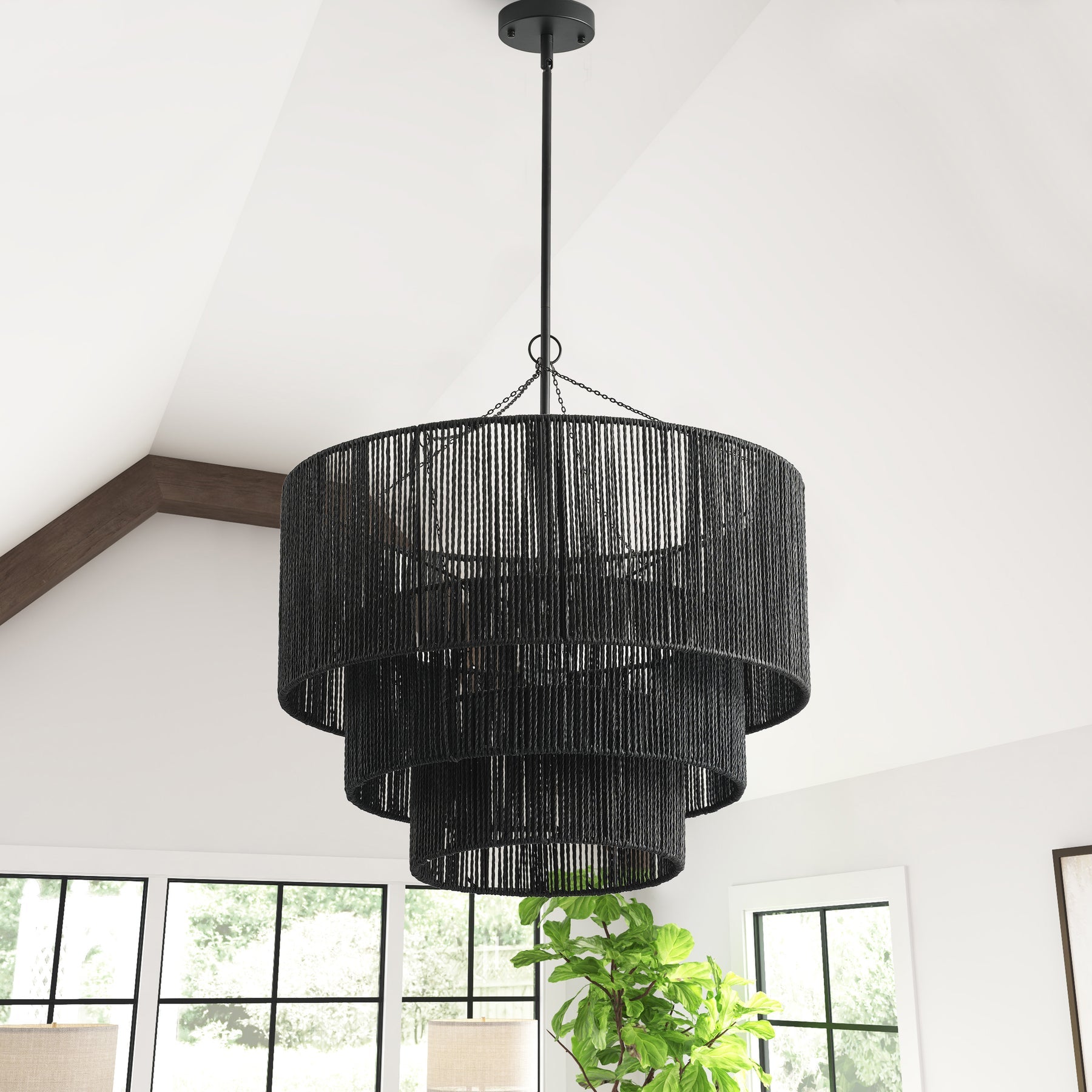 Lighting - 1-Light Multi Layer Hand-Waeve Pendant Lighting