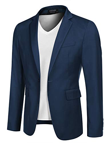 COOFANDY Mens Casual Sports Coat Slim Fit Lightweight Blazer Jacket Single Breasted Suit Coat (Black M)