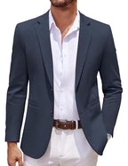 COOFANDY Men Stretch Knitted Blazer Jacket Slim Fit Fashion Wedding Sport Coats Black