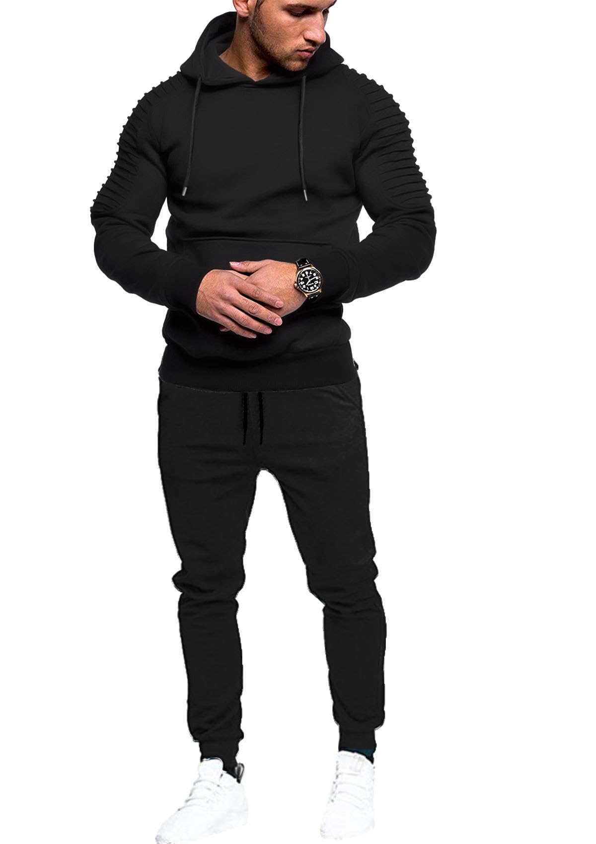 COOFANDY Men's Hoodie Tracksuit 2 Piece Slim Fit Sweatsuit Sets Fashion Jogging Athletic Suits