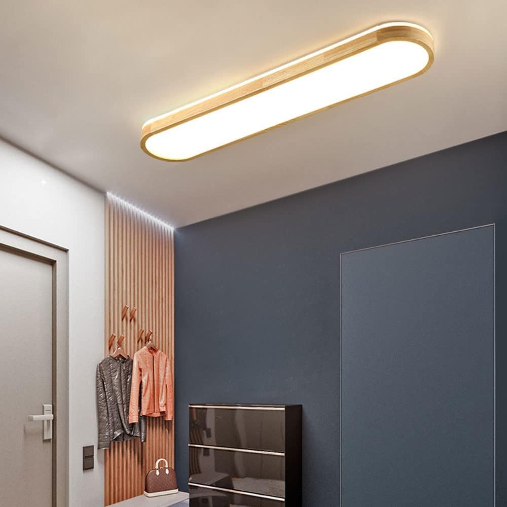 Lighting - Wooden Ceiling Lights, Modern Hallway Lights Near Ceiling, Nordic Wooden Ceiling Lights with Acrylic for Hallway, Bedroom, Balcony, Restaurant