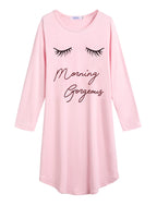 Arshiner Girls Nightgowns Long Sleeve Print Pajamas Nightdress for Kids Soft Sleep Wear Nighties