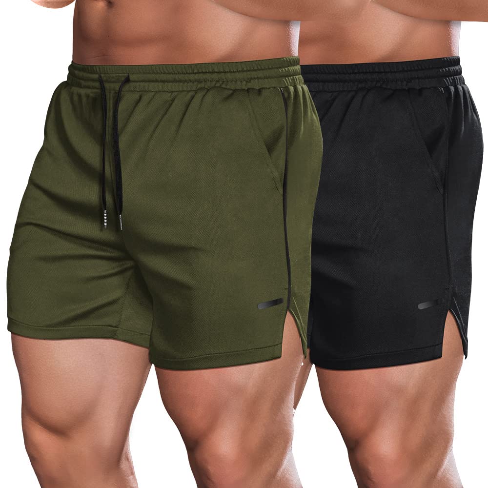 COOFANDY Mens 5 Inch Gym Workout Shorts Quick Dry Bodybuilding Weightlifting Pant Training Running Jogger with Pockets