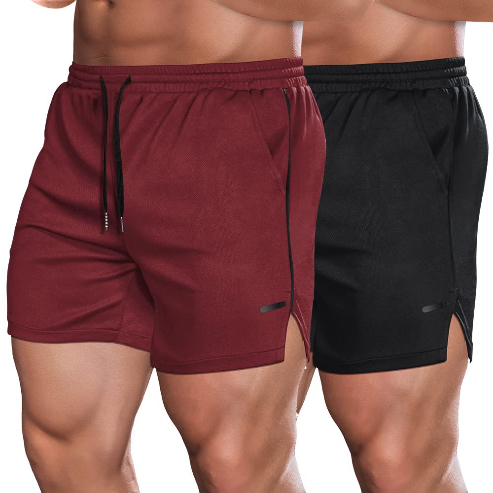COOFANDY Mens 5 Inch Gym Workout Shorts Quick Dry Bodybuilding Weightlifting Pant Training Running Jogger with Pockets