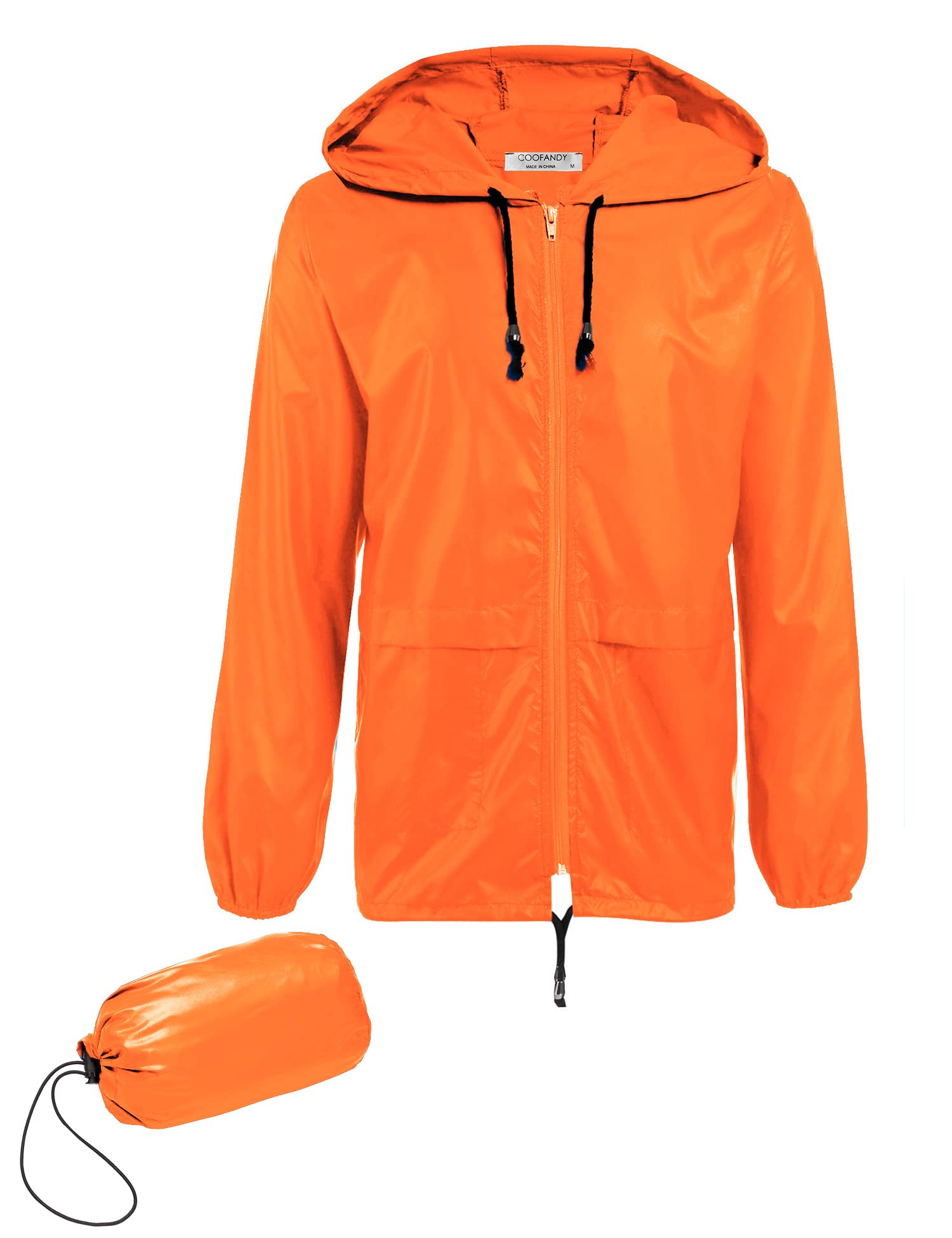 COOFANDY Mens Packable Rain Jacket Lightweight Waterproof Raincoat with Hood Outdoor Rain Gear Travel Hiking Cycling