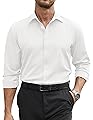 COOFANDY Mens Button Down Shirt Silm Fit Dress Shirts Wrinkle Free Long Sleeve Lightweight Business Shirts A