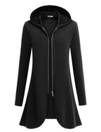 Zeagoo Women's Fall Jacket 2025 Zip Up Hoodies Long Sleeve Long Tunic Sweatshirts Oversized Fleece Casual Coat with Pocket