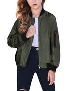 Arshiner Girls Bomber Jacket Casual Coat Zip Up Outerwear with Pockets for 4-12 Years