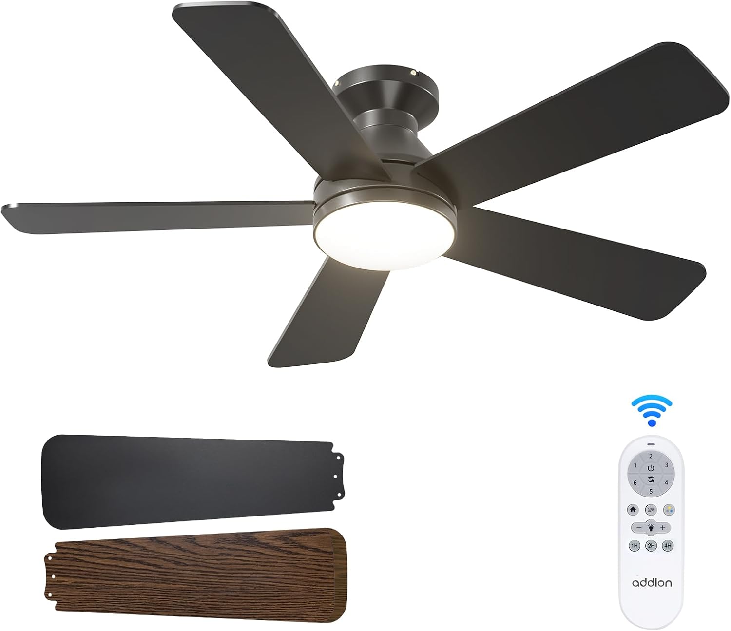 Lighting - 42-inch low-profile ceiling fan with light and remote contro