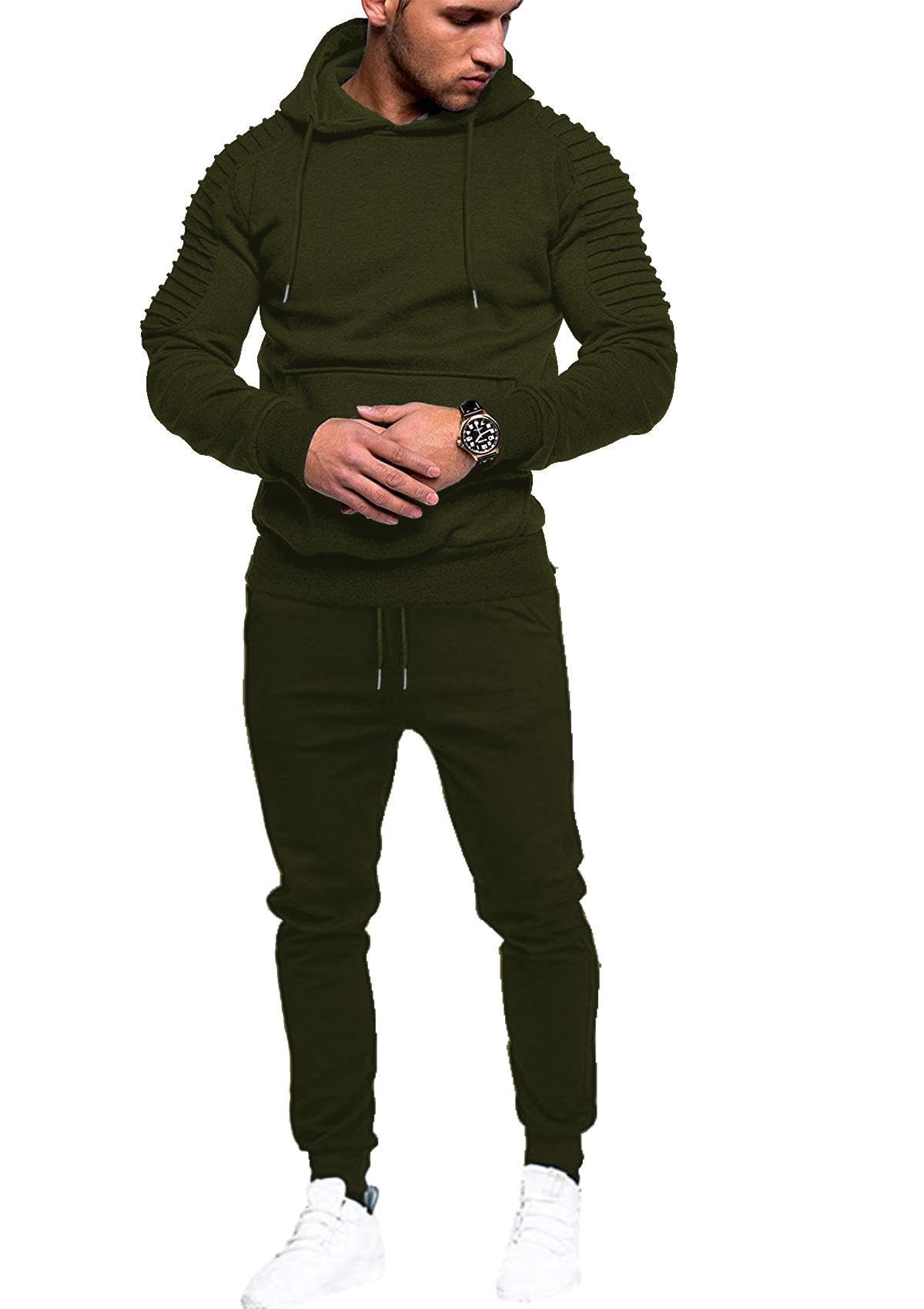 COOFANDY Men's Hoodie Tracksuit 2 Piece Slim Fit Sweatsuit Sets Fashion Jogging Athletic Suits