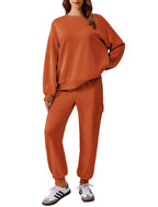 PINSPARK Two Piece Sets for Women Sweatsuit Drawstring Cargo Jogger Sets with 4 Pockets 2025 Airport Outfits Fall Tracksuit