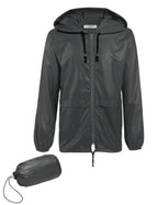 COOFANDY Mens Packable Rain Jacket Lightweight Waterproof Raincoat with Hood Outdoor Rain Gear Travel Hiking Cycling
