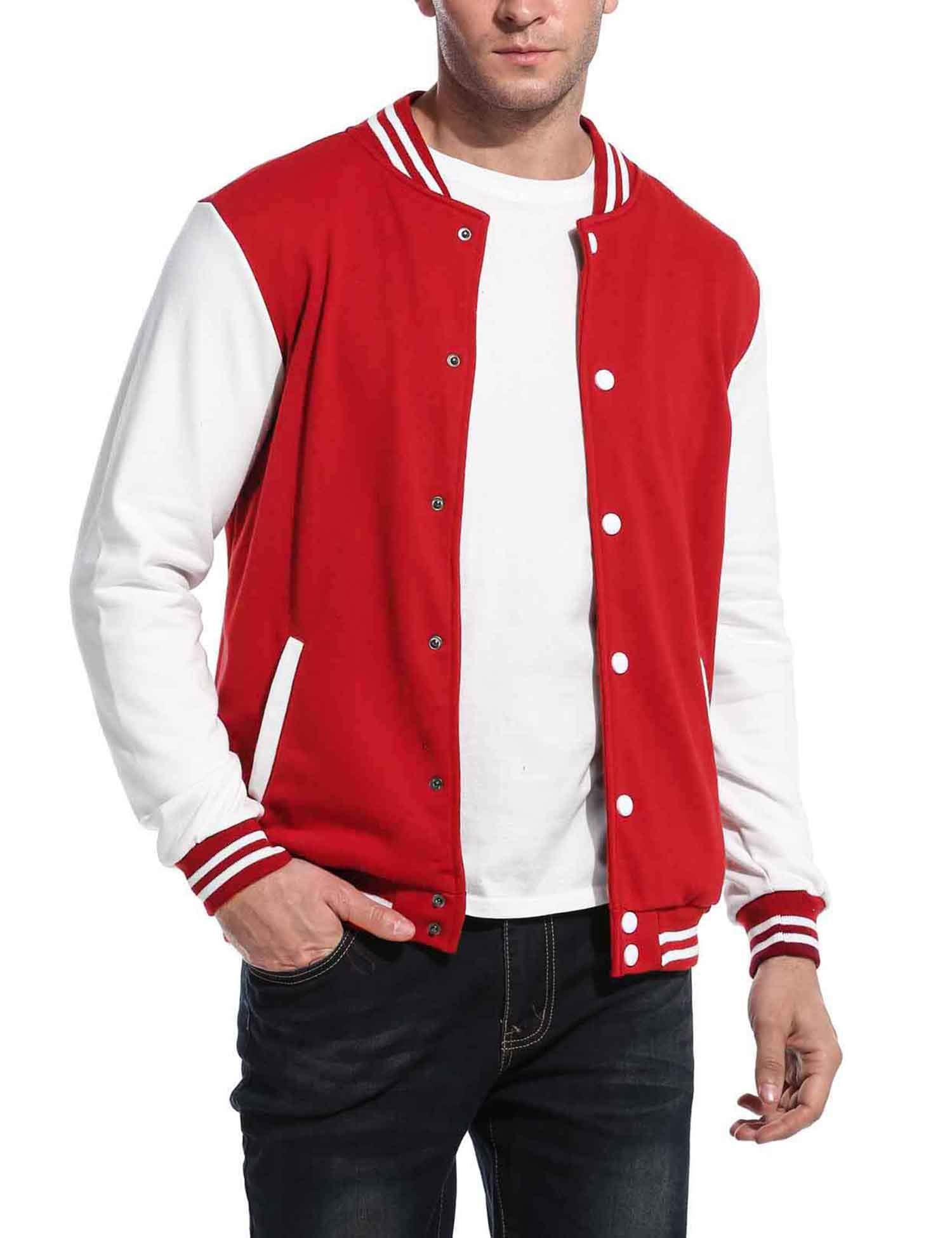 COOFANDY Men's Classic Bomber Jacket Slim Fit Varsity Jacket Lightweight Baseball Jacket