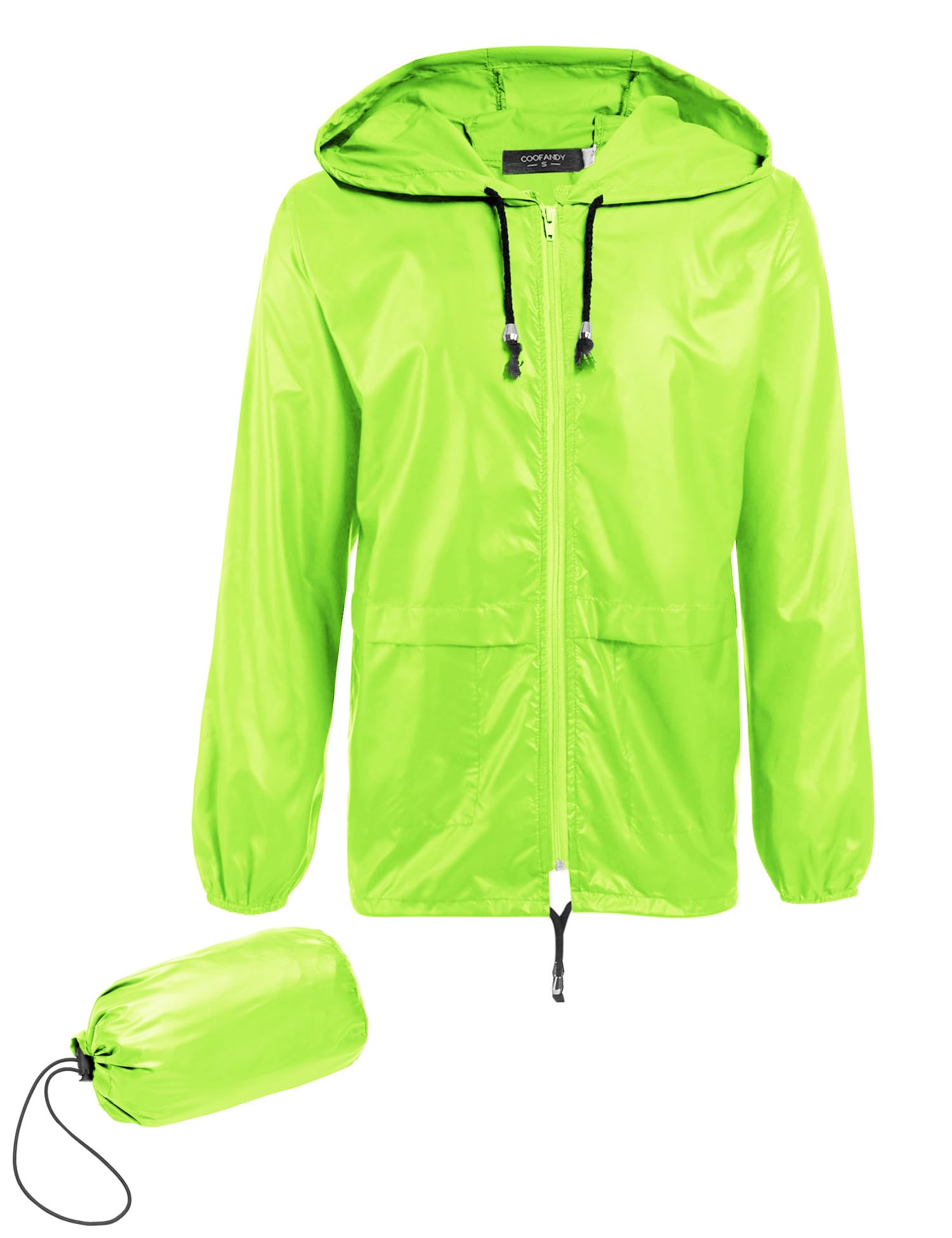COOFANDY Mens Packable Rain Jacket Lightweight Waterproof Raincoat with Hood Outdoor Rain Gear Travel Hiking Cycling