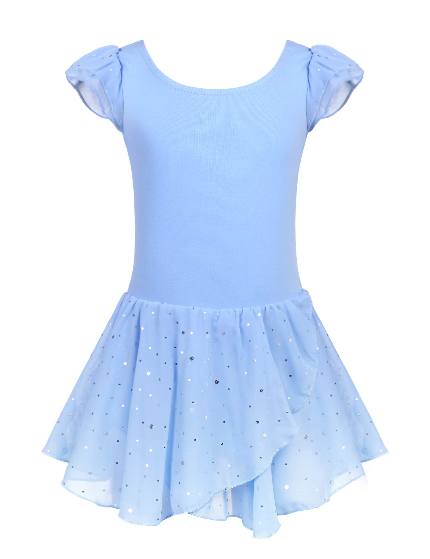 Arshiner Girls Ruffle Sleeve Ballet Dance Dress Tutu Skirted Leotard