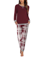 Ekouaer Pajamas For Women Comfy Long Sleeve Jogger Set Lounge Pjs Set With Pockets