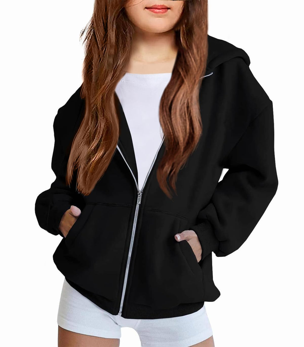 Arshiner Girls Zip Up Hoodies Teen Fleece Full-Zip Sweatshirts Jacket Casual Fall Hoodie with Pocket