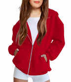 Arshiner Girls Zip Up Hoodies Teen Fleece Full-Zip Sweatshirts Jacket Casual Fall Hoodie with Pocket