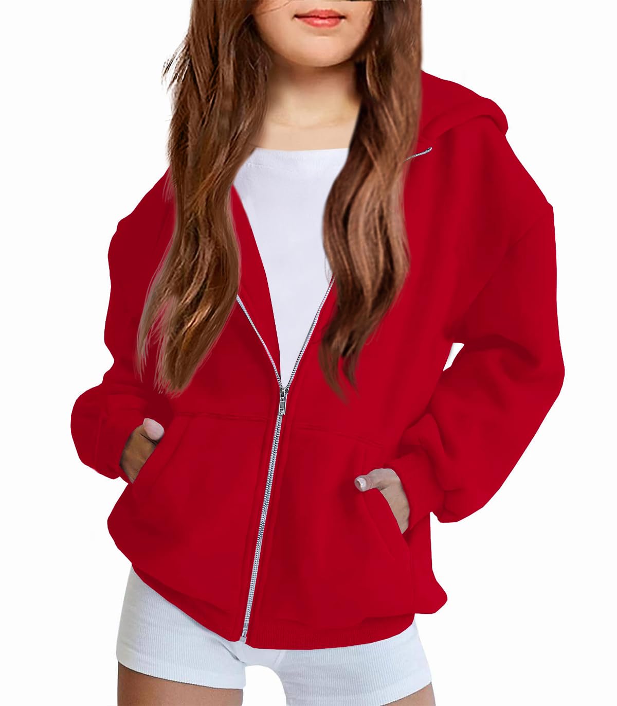 Arshiner Girls Zip Up Hoodies Teen Fleece Full-Zip Sweatshirts Jacket Casual Fall Hoodie with Pocket