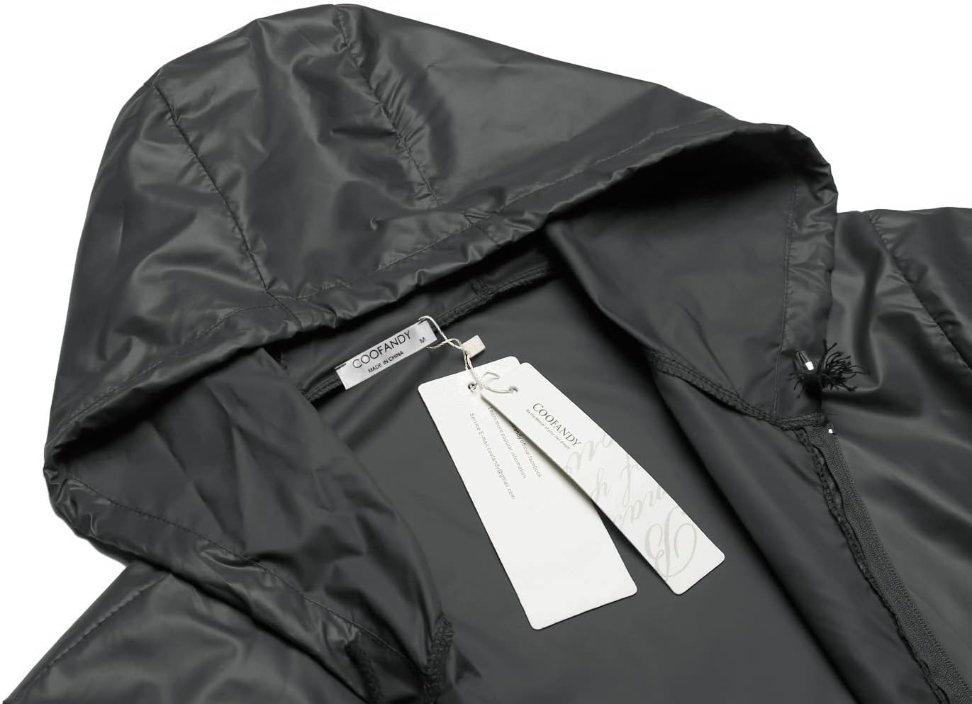 COOFANDY Mens Packable Rain Jacket Lightweight Waterproof Raincoat with Hood Outdoor Rain Gear Travel Hiking Cycling