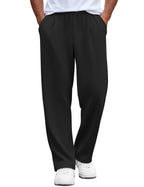 COOFANDY Mens Casual Sweatpants Open Bottom Lounge Pants Lightweight Baggy Workout Yoga Track Pants Black