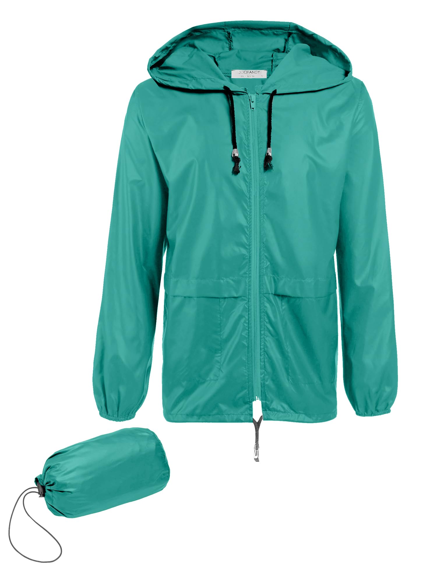 COOFANDY Mens Packable Rain Jacket Lightweight Waterproof Raincoat with Hood Outdoor Rain Gear Travel Hiking Cycling