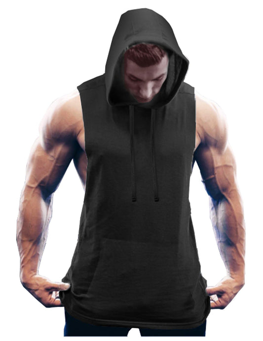 COOFANDY Tank Top Men's Muscle Shirts Sleeveless Hoodie Fitness Shirts Gym Bodybuilding Shirts Hoodie, Black (1 piece), XXL