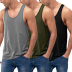 COOFANDY Men's 3 Pack Tank Tops Cotton Performance Sleeveless Casual Classic T Shirts (Blue/Red/Yellow, X_Large)