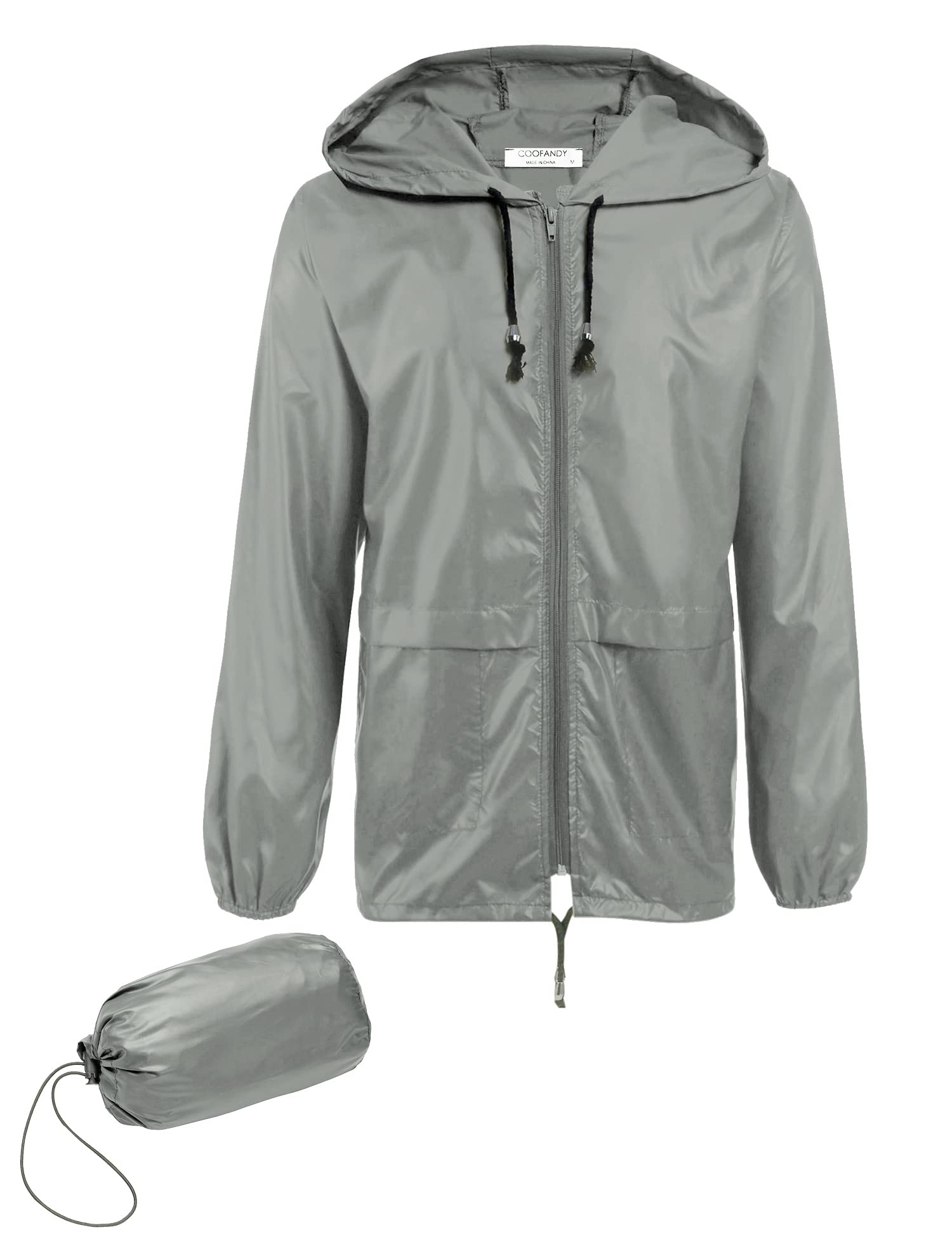 COOFANDY Mens Packable Rain Jacket Lightweight Waterproof Raincoat with Hood Outdoor Rain Gear Travel Hiking Cycling