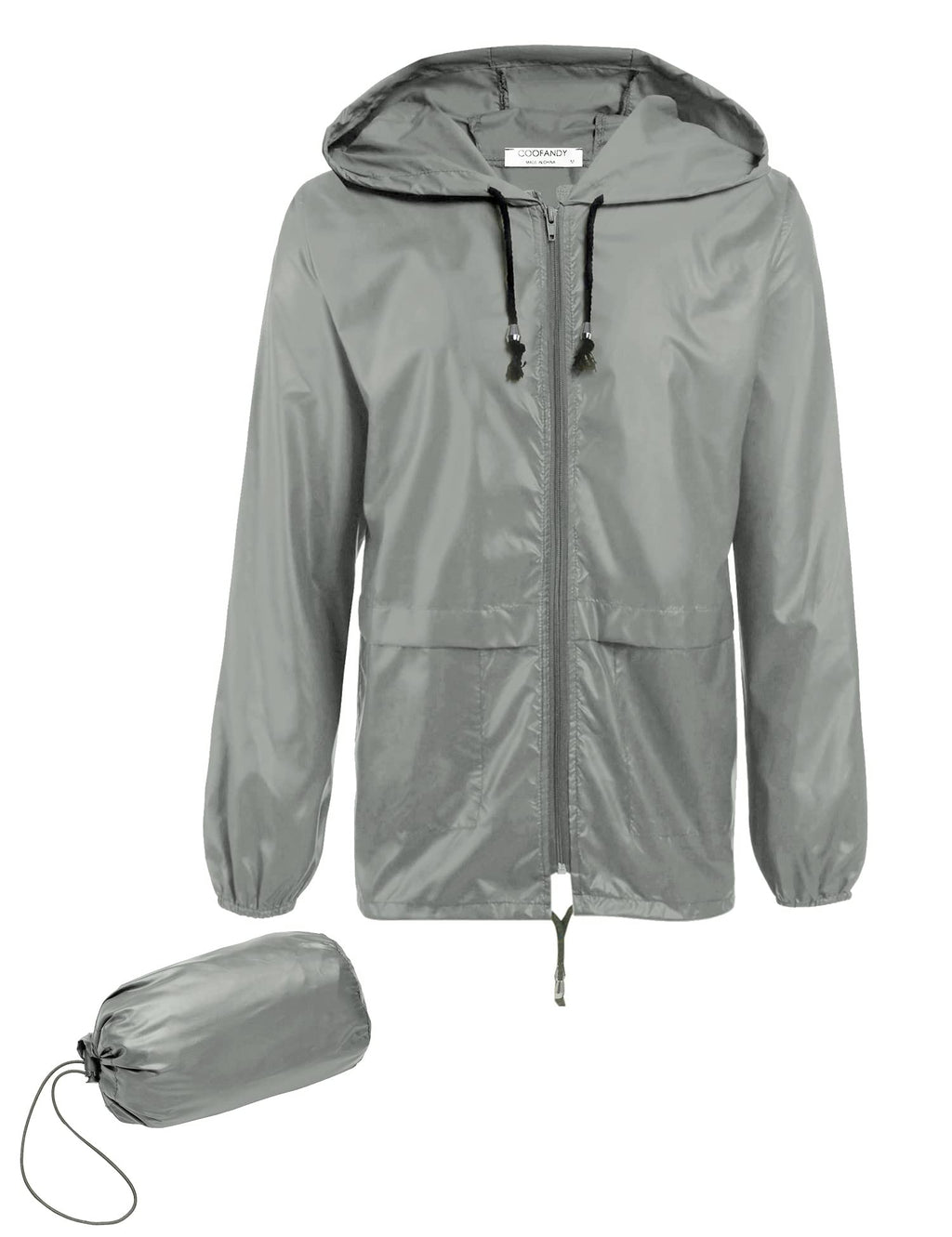 COOFANDY Mens Packable Rain Jacket Lightweight Waterproof Raincoat with Hood Outdoor Rain Gear Travel Hiking Cycling
