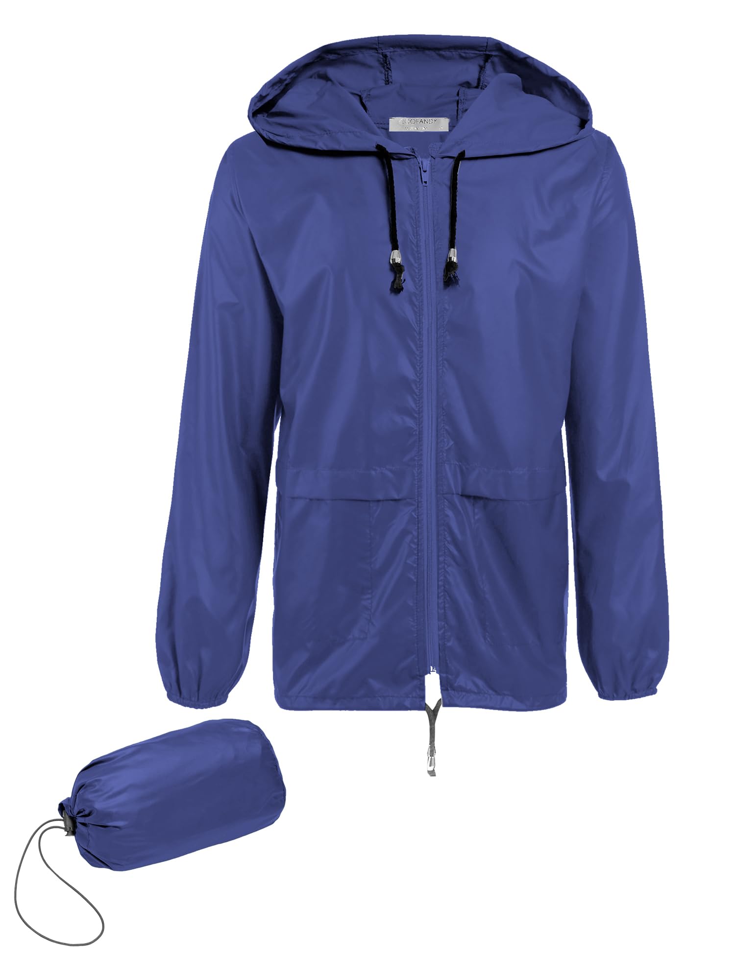 COOFANDY Mens Packable Rain Jacket Lightweight Waterproof Raincoat with Hood Outdoor Rain Gear Travel Hiking Cycling
