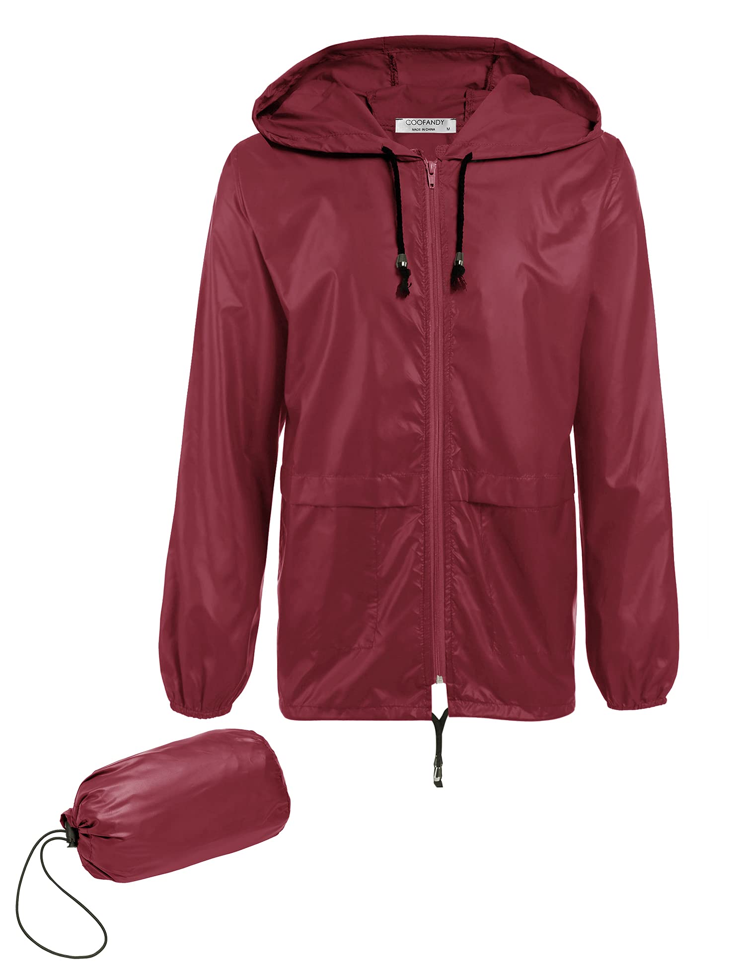 COOFANDY Mens Packable Rain Jacket Lightweight Waterproof Raincoat with Hood Outdoor Rain Gear Travel Hiking Cycling