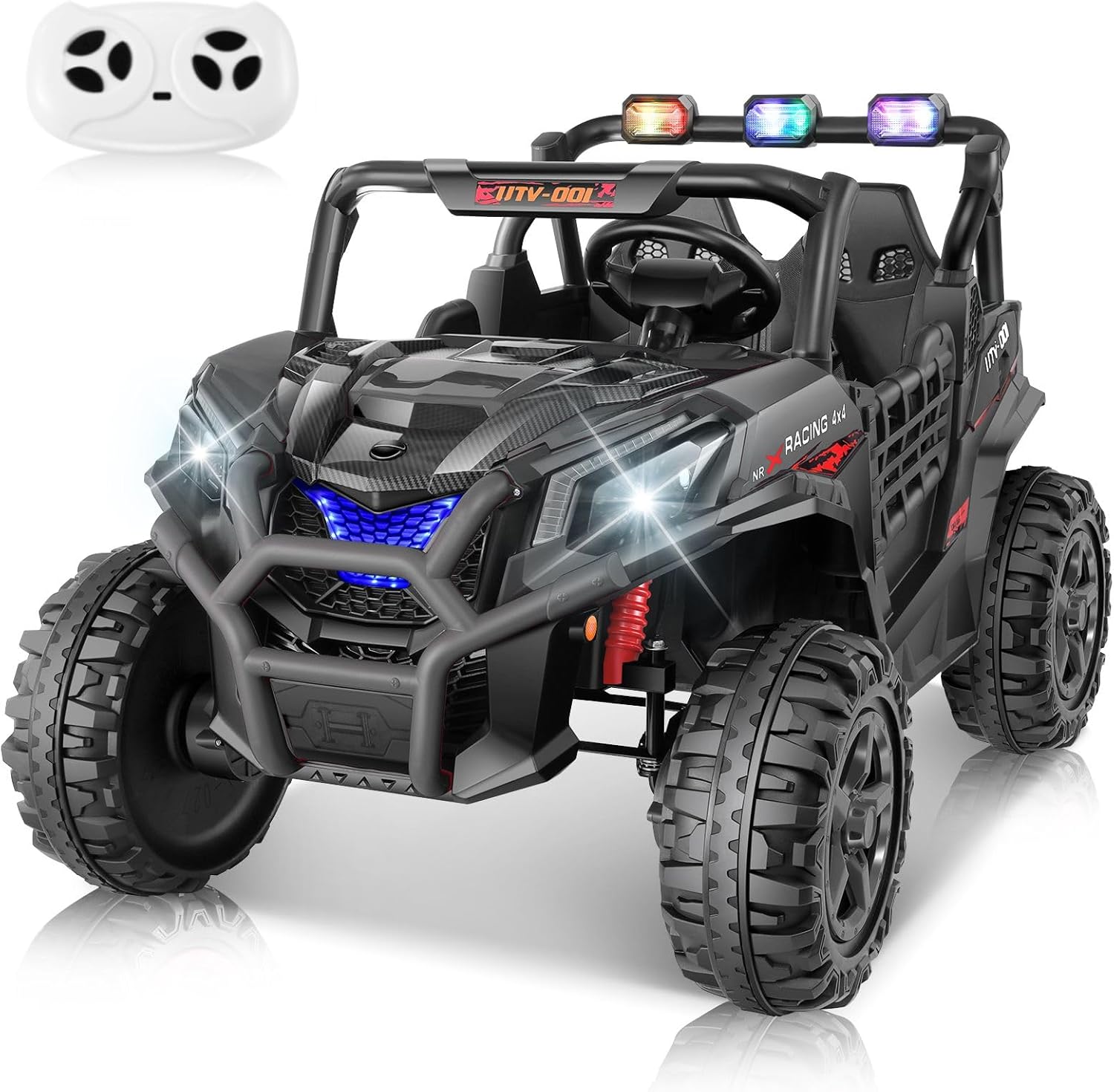 Children's Toy Car - 24V Ride on Toys with Remote Control, 4WD/2WD Switchable 2 Seater Battery Powered Kids Cars with 4X200W Motors, Colorful LED Lights, Bluetooth, Power Car Wheels for Girls