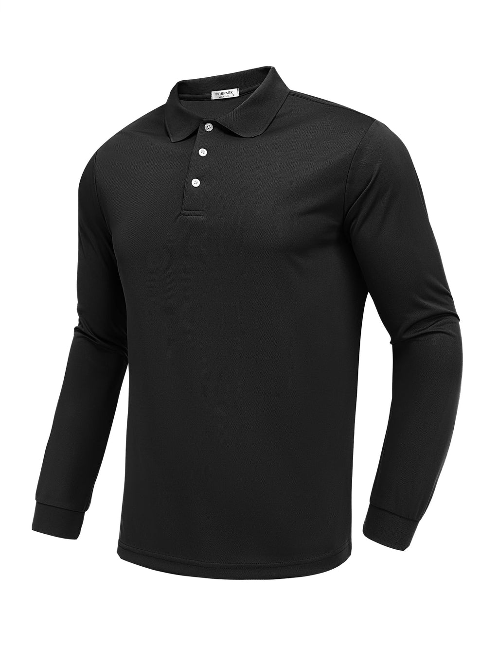 PINSPARK 4 Pack Men's Long Sleeve Golf Shirts Breathable Casual Collared Polo Lightweight Quick Dry Tactical Outdoor Shirts