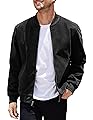 COOFANDY Mens Varsity Bomber Jacket Casual Lightweight Jackets Vintage Suede Coat