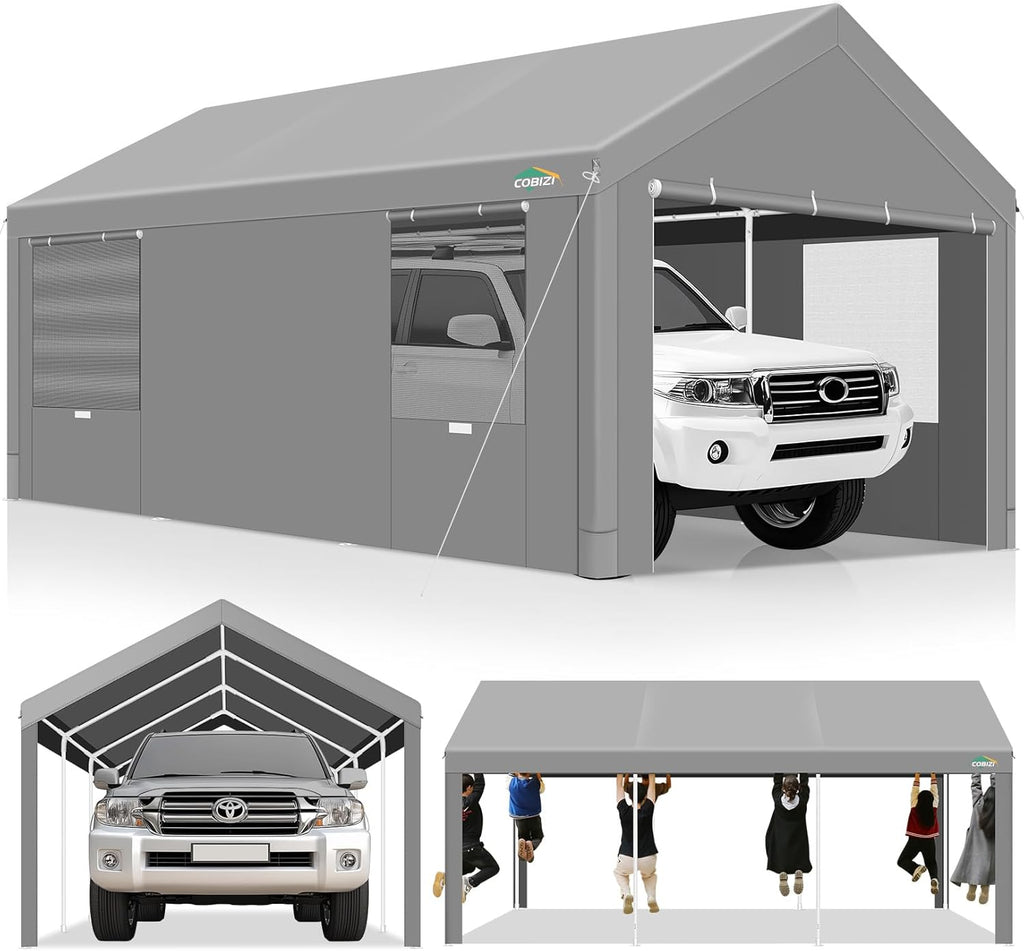 Canopies & Tents - COBIZI Carport 10x20ft Heavy Duty Portable Garage