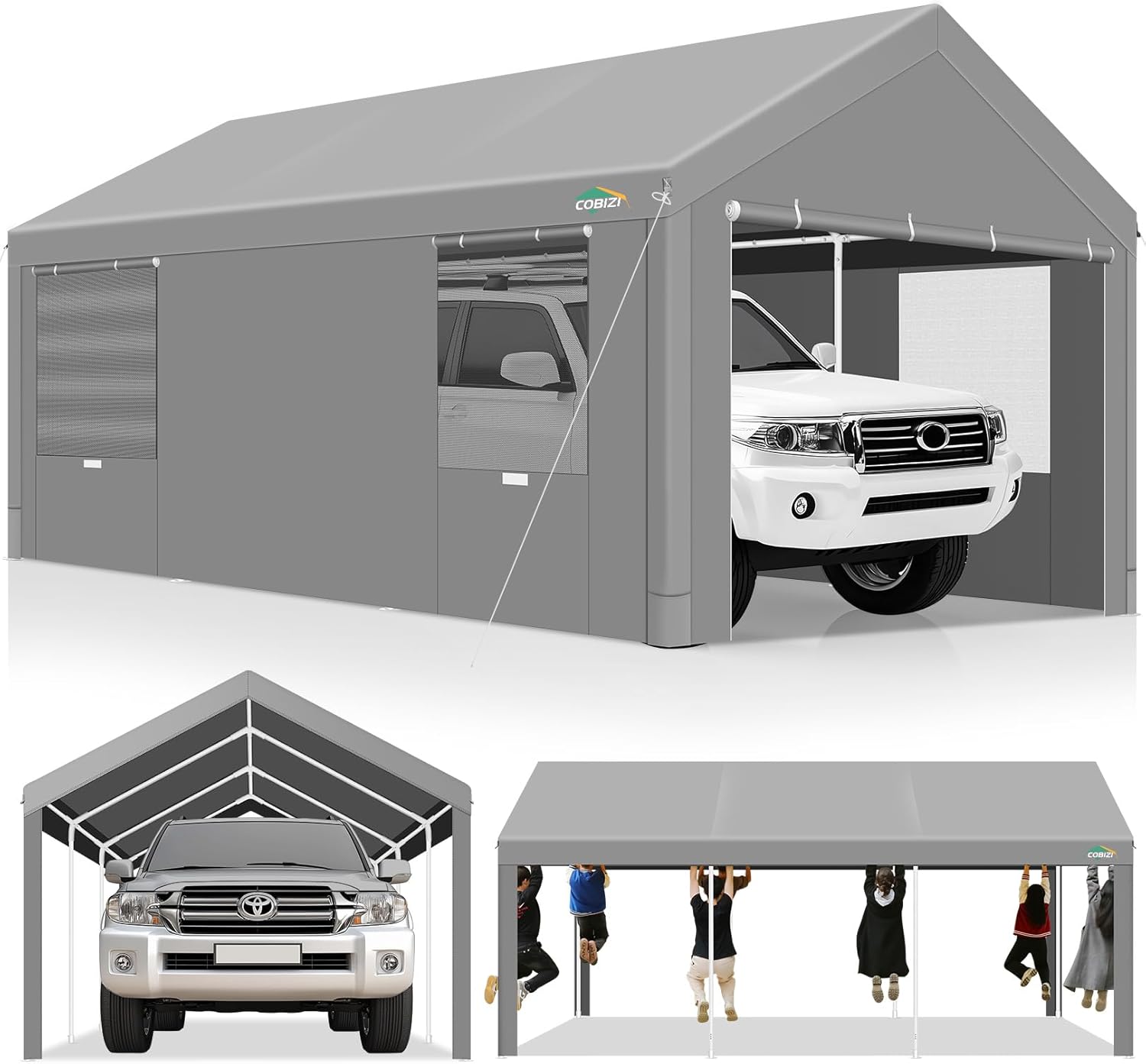 Canopies & Tents - COBIZI Carport 10x20ft Heavy Duty Portable Garage