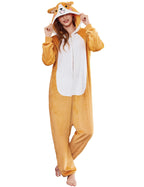 Ekouaer Adult Onesie Animal Halloween Costumes One Piece Pajamas Cosplay Suit Party Wear for Women and Men