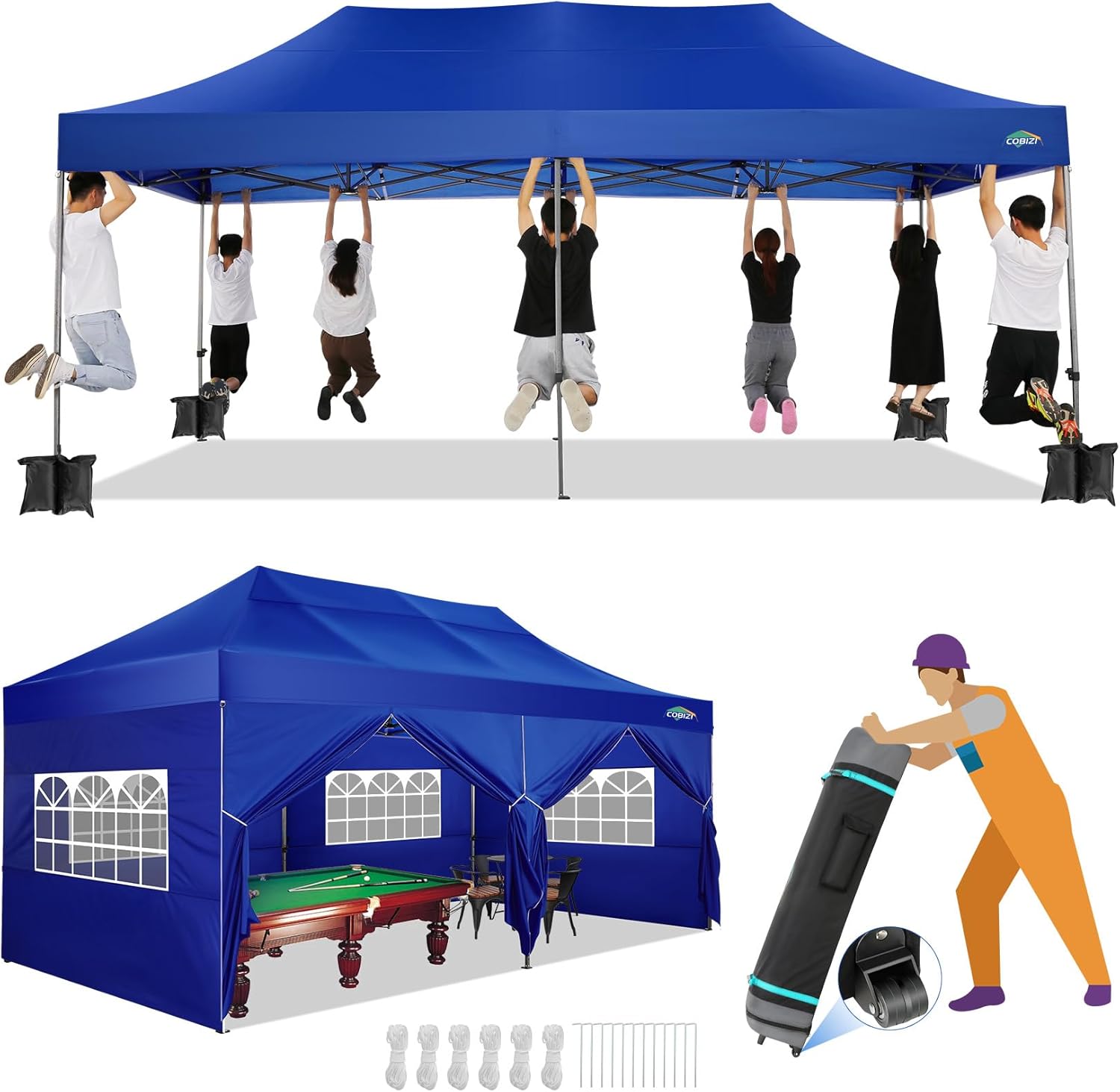 Canopies & Tents - COBIZI 10x20 Canopy with Sidewalls