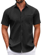 COOFANDY Mens Short Sleeve Casual Button Down Shirts Summer Untucked Dress Shirts with Pocket