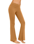 Ekouaer Fold Over Yoga Pants for Women Flare Leggings Comfy Pajama Pants Lounge Bell Bottom Pants