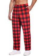 Ekouaer Men's Pajama Pants Plaid Pj Lounge Pants Soft PJ Bottoms with Pockets & Drawstring S-XXL