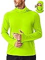 PINSPARK Men's Sun Hoodie Shirt with Mask UPF 50+ Fishing Shirts for Men UV Protection Shirts Hiking Clothes