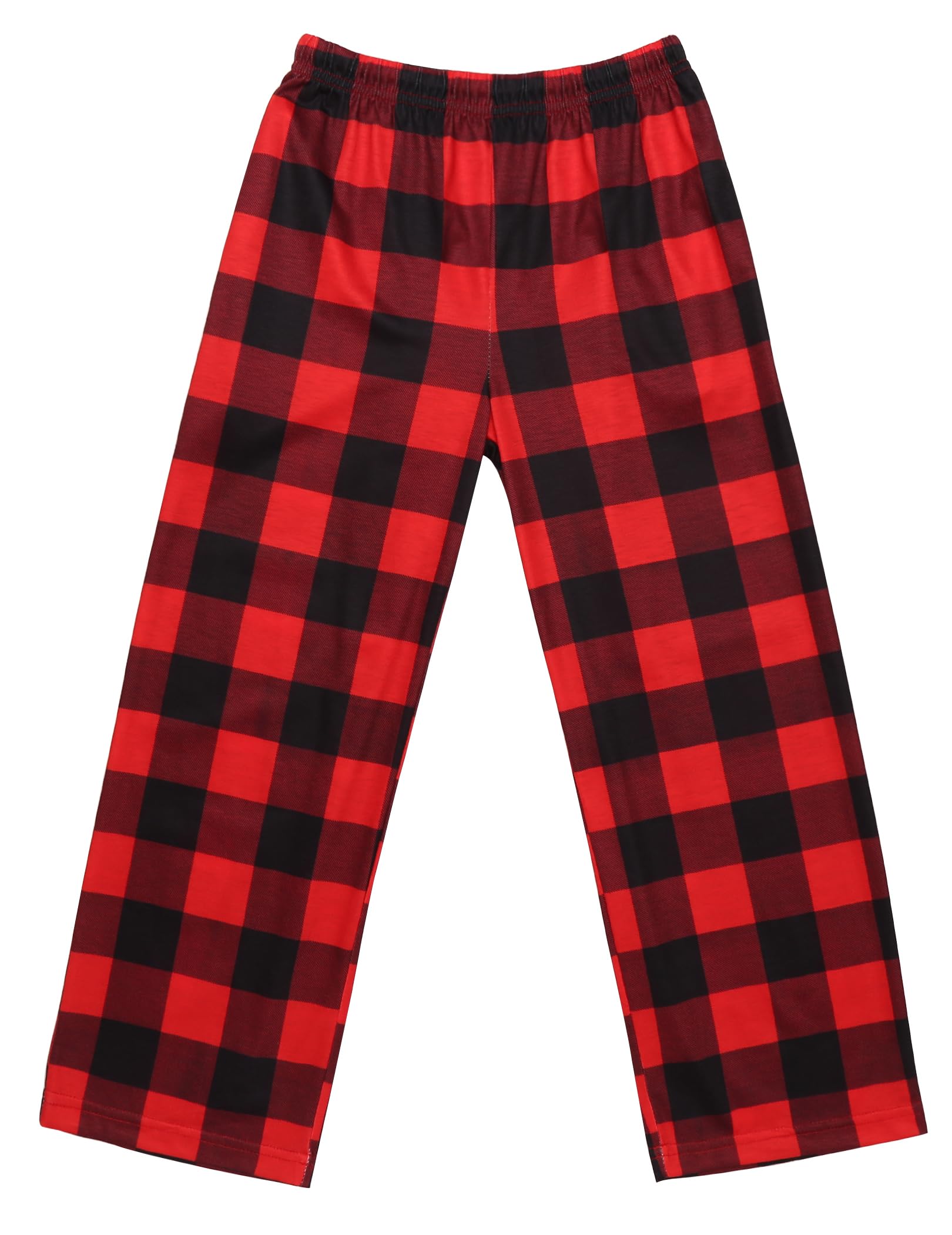 Ekouaer Boys Pajama Pants Soft Plaid Long Pj Pants Kids Cute Elastic Waist SLeep Bottoms with 2 Pockets 6-14 Years