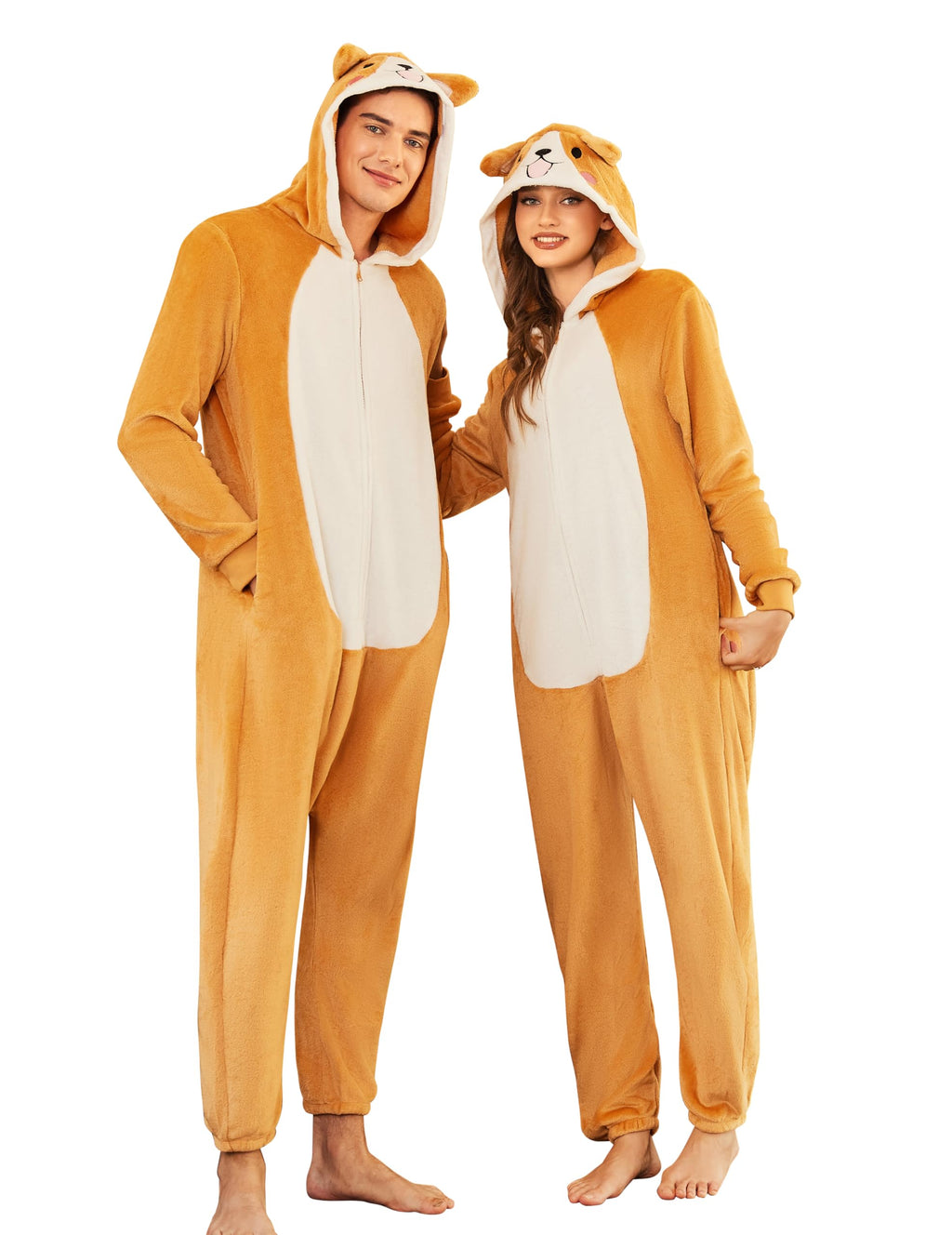 Ekouaer Unisex Adult Animal Onesie One Piece Fleece Pajamas Halloween Costume Sleepwear Homewear