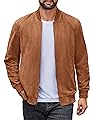 COOFANDY Suede Bomber Jacket Mens Lightweight Jackets Casual Varisty Jacket Zip Up Coat