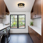 Lighting - Light farmhouse industrial retro black metal cage ceiling lighting E26 corridor kitchen foyer