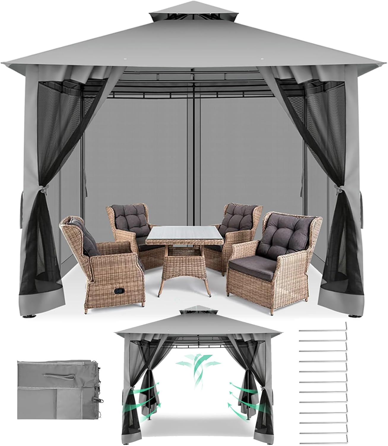 Canopies & Tents - COBIZI Gazebo 10x10 Heavy Duty