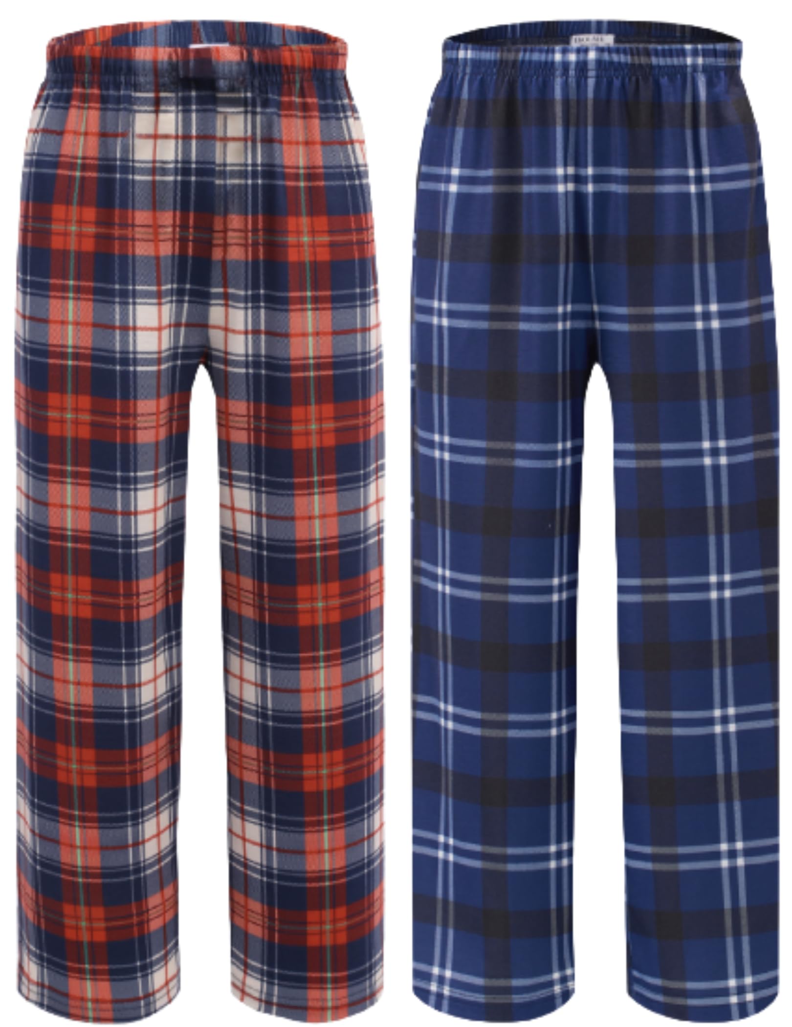 Ekouaer 2 Pack: Boys Pajamas Pants Soft Elastic Waist PJ Bottoms Comfy Lounge Long Pants with 2 Pockets