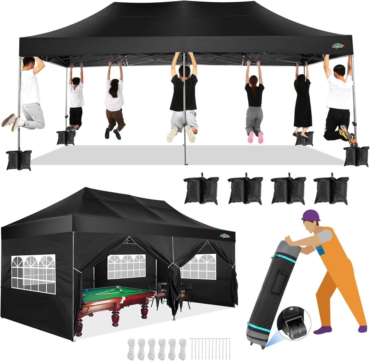 Canopies & Tents - COBIZI 10x20 Canopy with Sidewalls